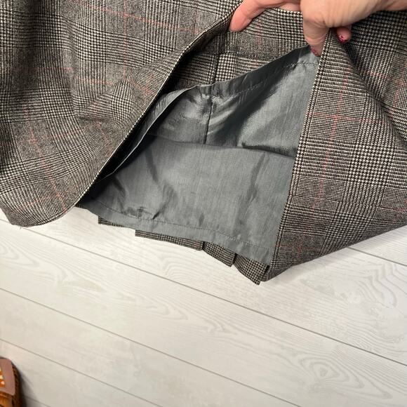 Vintage glen check plaid pleated below the knee skirt Size 12 - Picture 4 of 7